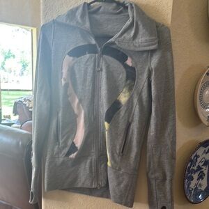 lululemon athletica Gray Jacket with Black and Pink Accents
